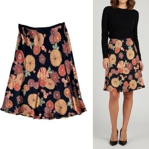 Loco Lindo Vintage Boho Floral A-Line Skirt Size 4 Midi Knee Length…